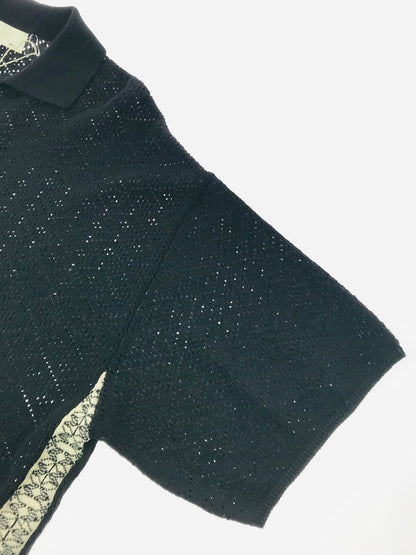 【中古美品】【メンズ】 SATOU サトウ RANMA KNIT POLO KN25001 ニット ポロシャツ 140-260506-na-05-tag サイズ：1 カラー：ブラック 万代Net店