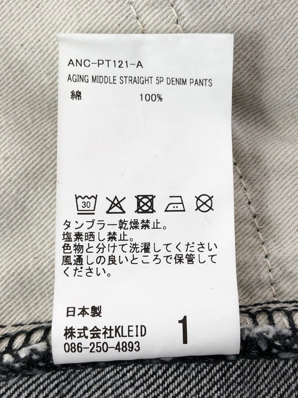 【中古美品】【メンズ】 ANCELLM アンセルム AGING MIDDLE STRAIGHT 5P DENIM PANTS ANC-PT121-A エイジング ミドル ストレート デニムパンツ ボトムス 151-260509-na-31-tag サイズ：1 カラー：BLACK 万代Net店