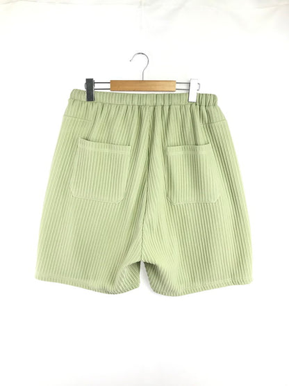 【中古美品】【メンズ】 ANCELLM アンセルム WRINKLED STRIPE TUCK SHORT PANTS ANC-PT125 リンクレッド ストライプ タック ショートパンツ ボトムス 151-260603-rt-01-tagh サイズ：1 カラー：グリーン系 万代Net店