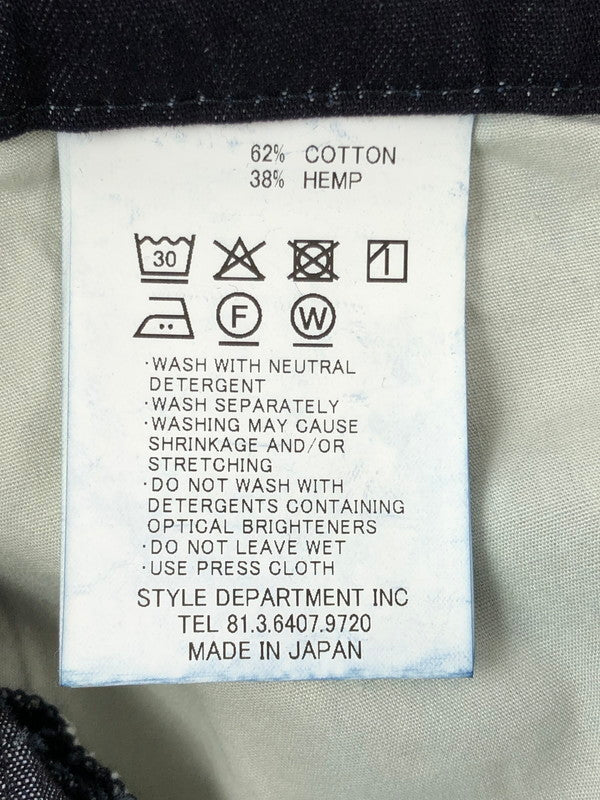 【中古美品】【メンズ】 STILL BY HAND スティルバイハンド HEMP MIXED DENIM PANTS DN02261 ヘンプ ミックス デニムパンツ ボトムス 151-260509-na-30-tag サイズ：44 カラー：DARK NAVY 万代Net店