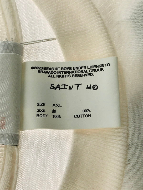 【中古品】【メンズ】 SAINT MICHAEL セントマイケル × BEASTIE BOYS ビースティボーイズ 26SS BTB_SS T-SHIRT SM-MK8-0000-C23 Tシャツ 半袖Tシャツ 142-260506-na-03-tag サイズ：XXL カラー：ホワイト 万代Net店