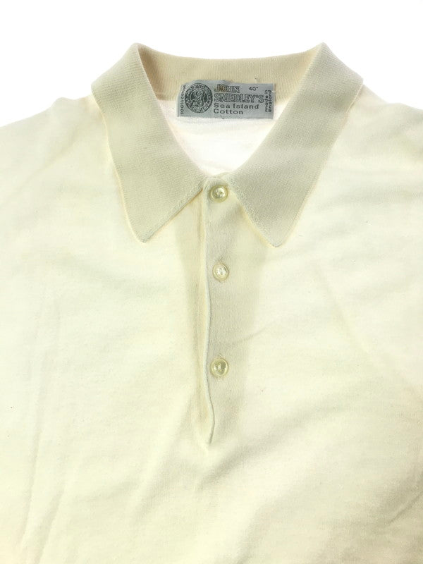 【現状渡し品】【メンズ】 JOHN SMEDLEY'S ジョンス メドレー 80's SS KNIT POLO SHIRT 80年代 ニット ポロシャツ 英国製 ヴヴィンテージ トップス 146-260604-rt-22-tagh サイズ：40 カラー：ホワイト 万代Net店