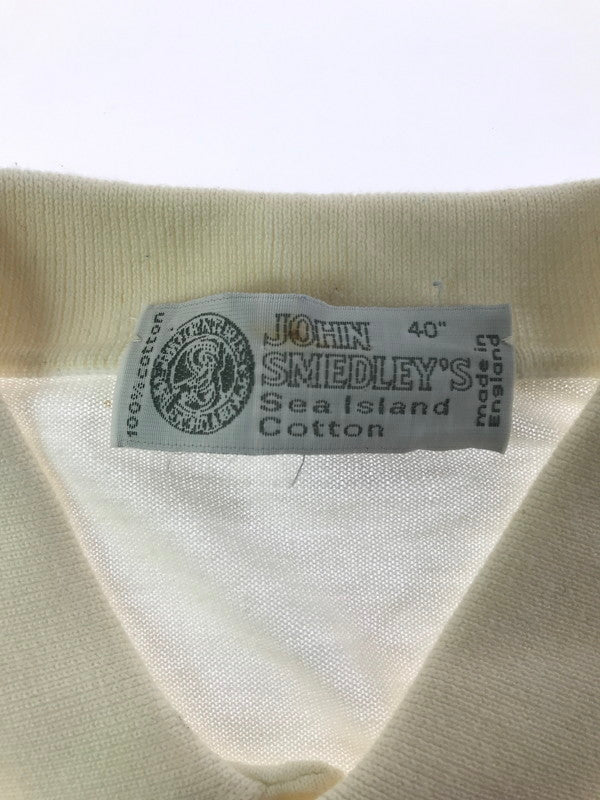【現状渡し品】【メンズ】 JOHN SMEDLEY'S ジョンス メドレー 80's SS KNIT POLO SHIRT 80年代 ニット ポロシャツ 英国製 ヴヴィンテージ トップス 146-260604-rt-22-tagh サイズ：40 カラー：ホワイト 万代Net店