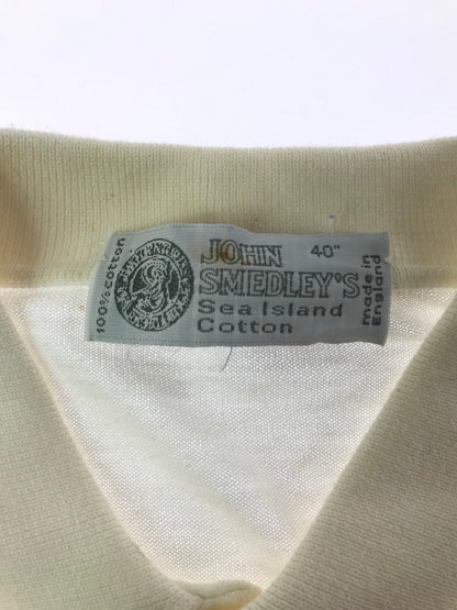 【現状渡し品】【メンズ】 JOHN SMEDLEY'S ジョンス メドレー 80's SS KNIT POLO SHIRT 80年代 ニット ポロシャツ 英国製 ヴヴィンテージ トップス 146-260604-rt-22-tagh サイズ：40 カラー：ホワイト 万代Net店
