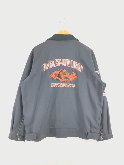 【中古品】【メンズ】 HARLEY DAVIDSON ハーレー ダビッドソン PATCH JACKET ワッペンジャケット アウター 145-260523-na-10-tagh サイズ：L カラー：ブラック 万代Net店