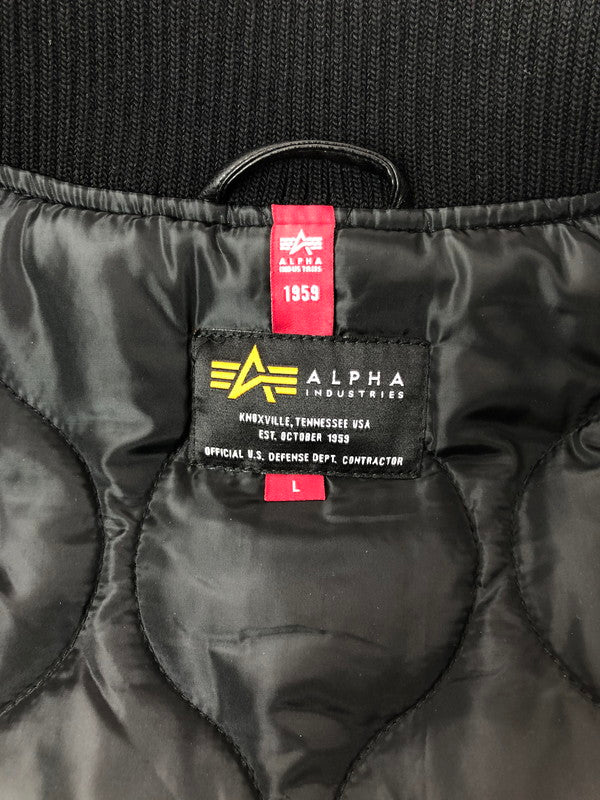 【中古品】【メンズ】 ALPHA INDUSTRIES アルファ HOODED RIB JACKET TA1658-101 フーデッド リブ ジャケット アウター 145-260505-rt-27-tag サイズ：L カラー：ブラック 万代Net店