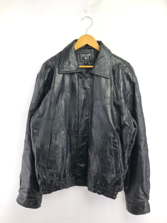 【ジャンク品】【メンズ】 JUNCTION WEST ジャンクションウエスト PATCHWORK LEATHER JACKET パッチワーク レザージャケット アウター 146-260909-na-15-tagh サイズ：XL カラー：ブラック 万代Net店
