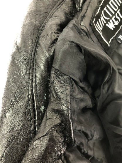 【ジャンク品】【メンズ】 JUNCTION WEST ジャンクションウエスト PATCHWORK LEATHER JACKET パッチワーク レザージャケット アウター 146-260909-na-15-tagh サイズ：XL カラー：ブラック 万代Net店
