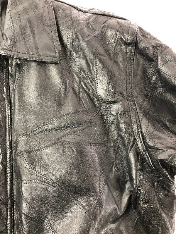 【ジャンク品】【メンズ】 JUNCTION WEST ジャンクションウエスト PATCHWORK LEATHER JACKET パッチワーク レザージャケット アウター 146-260909-na-15-tagh サイズ：XL カラー：ブラック 万代Net店