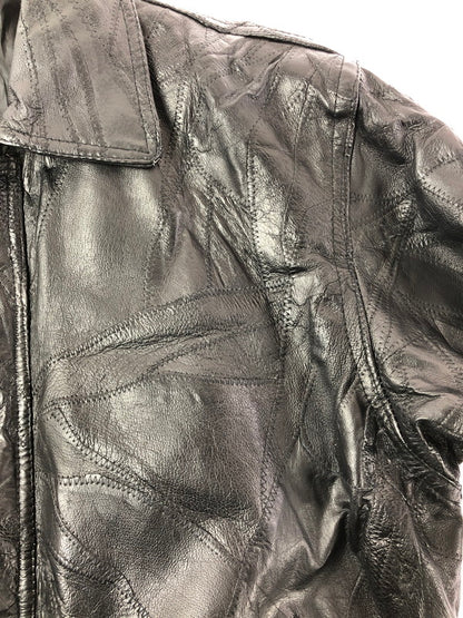 【ジャンク品】【メンズ】 JUNCTION WEST ジャンクションウエスト PATCHWORK LEATHER JACKET パッチワーク レザージャケット アウター 146-260909-na-15-tagh サイズ：XL カラー：ブラック 万代Net店