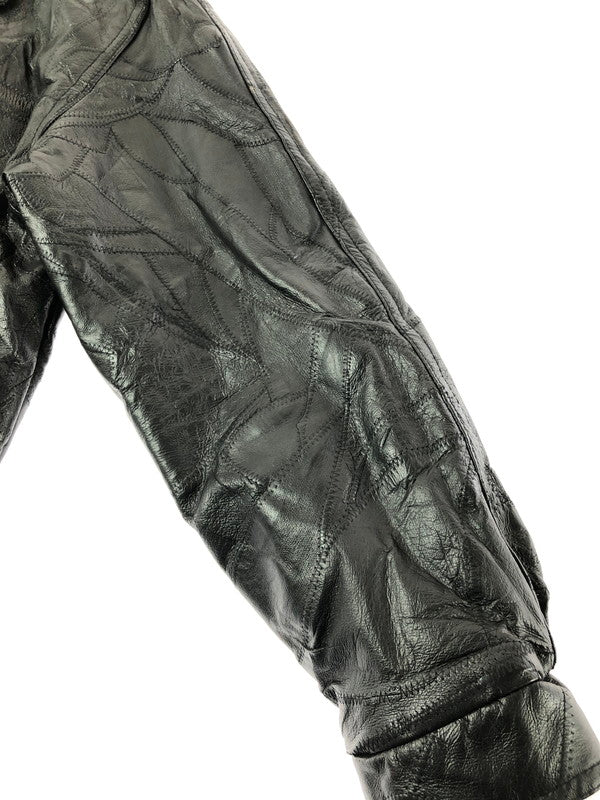 【ジャンク品】【メンズ】 JUNCTION WEST ジャンクションウエスト PATCHWORK LEATHER JACKET パッチワーク レザージャケット アウター 146-260909-na-15-tagh サイズ：XL カラー：ブラック 万代Net店