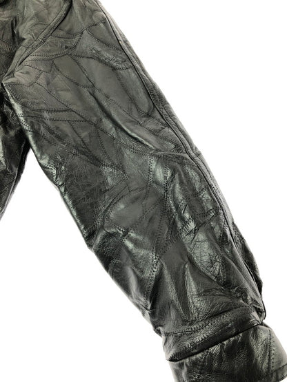 【ジャンク品】【メンズ】 JUNCTION WEST ジャンクションウエスト PATCHWORK LEATHER JACKET パッチワーク レザージャケット アウター 146-260909-na-15-tagh サイズ：XL カラー：ブラック 万代Net店