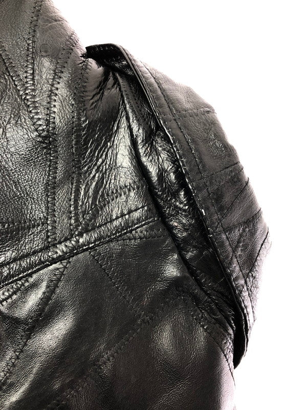 【ジャンク品】【メンズ】 JUNCTION WEST ジャンクションウエスト PATCHWORK LEATHER JACKET パッチワーク レザージャケット アウター 146-260909-na-15-tagh サイズ：XL カラー：ブラック 万代Net店
