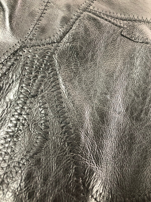 【ジャンク品】【メンズ】 JUNCTION WEST ジャンクションウエスト PATCHWORK LEATHER JACKET パッチワーク レザージャケット アウター 146-260909-na-15-tagh サイズ：XL カラー：ブラック 万代Net店