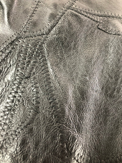 【ジャンク品】【メンズ】 JUNCTION WEST ジャンクションウエスト PATCHWORK LEATHER JACKET パッチワーク レザージャケット アウター 146-260909-na-15-tagh サイズ：XL カラー：ブラック 万代Net店