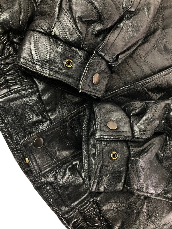 【ジャンク品】【メンズ】 JUNCTION WEST ジャンクションウエスト PATCHWORK LEATHER JACKET パッチワーク レザージャケット アウター 146-260909-na-15-tagh サイズ：XL カラー：ブラック 万代Net店