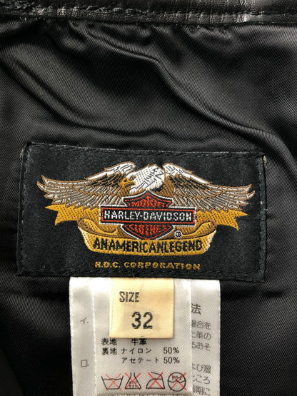 【中古品】【メンズ】 HARLEY-DAVIDSON ハーレー ダビッドソン LEATHER PANTS 98146 レザー パンツ ボトムス 156-260524-rt-29-tagh サイズ：32 カラー：ブラック 万代Net店