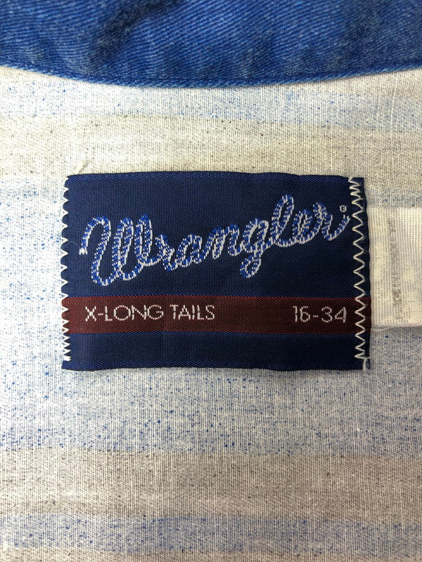 【中古品】【メンズ】 WRANGLER ラングラー X-LONG TAILS LS BD SHIRT エックス ロングテール シャツ トップス 146-260516-rt-17-tagh サイズ：16-34 カラー：ブルー 万代Net店
