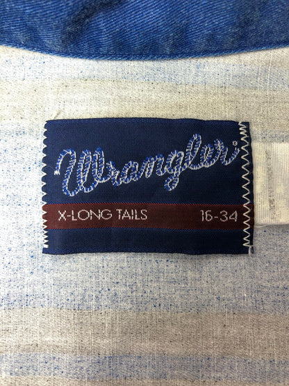 【中古品】【メンズ】 WRANGLER ラングラー X-LONG TAILS LS BD SHIRT エックス ロングテール シャツ トップス 146-260516-rt-17-tagh サイズ：16-34 カラー：ブルー 万代Net店