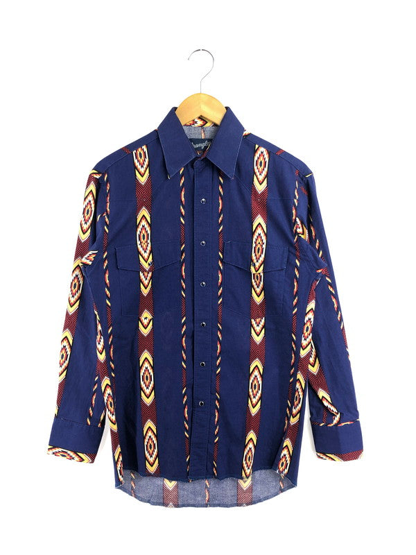 【中古品】【メンズ】 WRANGLER 80～90's WESTERN SHIRT 80～90年代 ウエスタン シャツ 146-260516-rt-18-tagh サイズ：S カラー：ネイビー 万代Net店