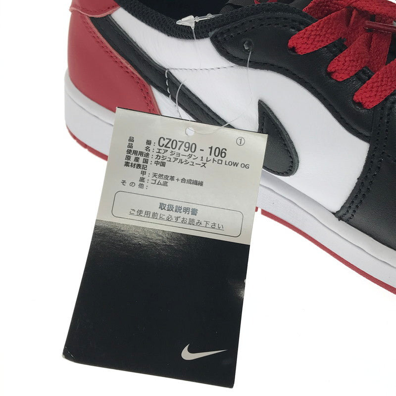 【中古美品】【メンズ】 NIKE ナイキ AIR JORDAN 1 RETRO LOW OG CZ0790-106 エアジョーダン 1 レトロ ロー スニーカー 靴 160-260510-na-03-tagh サイズ：26.5cm US 8.5 カラー：WHITE/BLACK-VARSITY RED 万代Net店