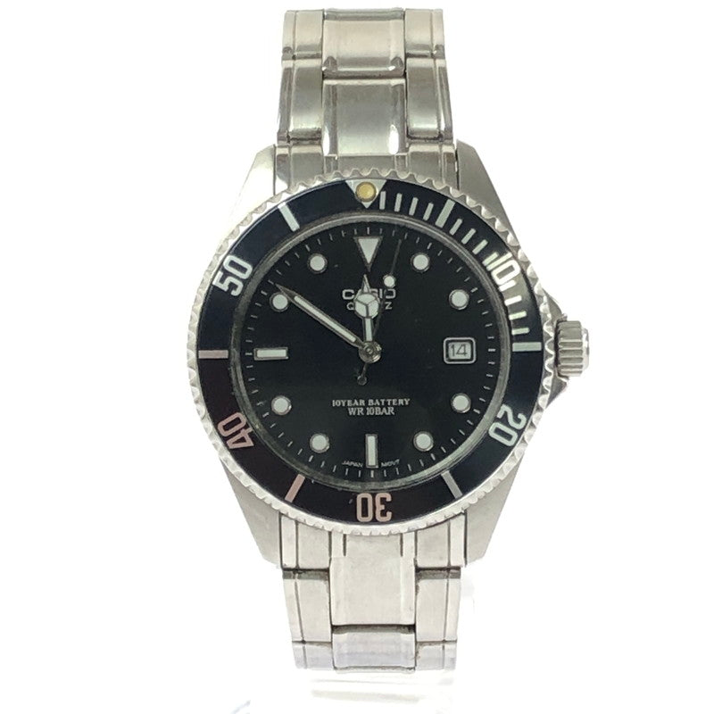 【現状渡し品】 CASIO カシオ QUARTZ DIVER'SWATCH MTD-1043 オマージュ クォーツ ダイバーズウォッチ アナログ クォーツ 腕時計 197-260515-ty-08-tagh カラー：シルバー 万代Net店