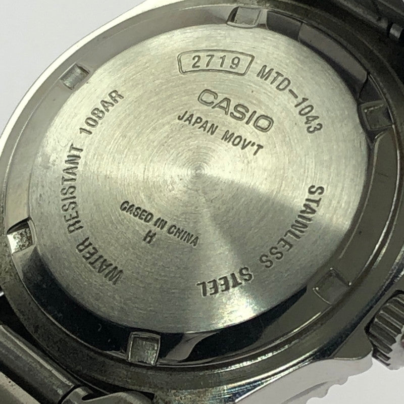 【現状渡し品】 CASIO カシオ QUARTZ DIVER'SWATCH MTD-1043 オマージュ クォーツ ダイバーズウォッチ アナログ クォーツ 腕時計 197-260515-ty-08-tagh カラー：シルバー 万代Net店