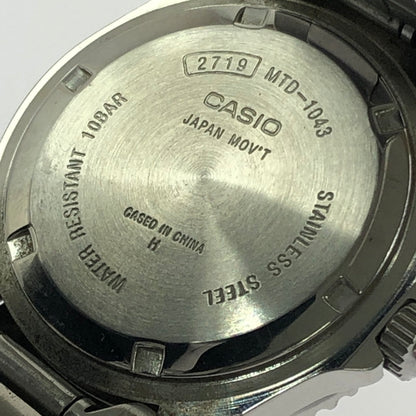 【現状渡し品】 CASIO カシオ QUARTZ DIVER'SWATCH MTD-1043 オマージュ クォーツ ダイバーズウォッチ アナログ クォーツ 腕時計 197-260515-ty-08-tagh カラー：シルバー 万代Net店