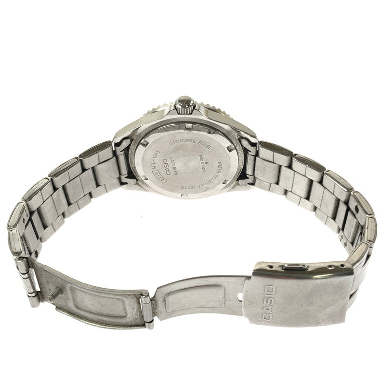 【現状渡し品】 CASIO カシオ QUARTZ DIVER'SWATCH MTD-1043 オマージュ クォーツ ダイバーズウォッチ アナログ クォーツ 腕時計 197-260515-ty-08-tagh カラー：シルバー 万代Net店