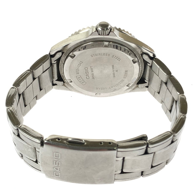 【現状渡し品】 CASIO カシオ QUARTZ DIVER'SWATCH MTD-1043 オマージュ クォーツ ダイバーズウォッチ アナログ クォーツ 腕時計 197-260515-ty-08-tagh カラー：シルバー 万代Net店