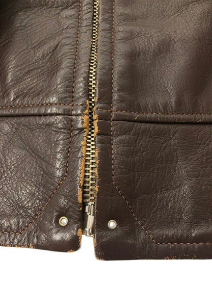 【現状渡し品】【メンズ】 TOYS MCCOYトイズマッコイ MCHILL LEATHERS SINGLE RIDERS JACKET 10128354 マックヒルレザー シングル ライダースジャケット アウター 145-260525-ki-03-tagh サイズ：40 カラー：ブラウン 万代Net店