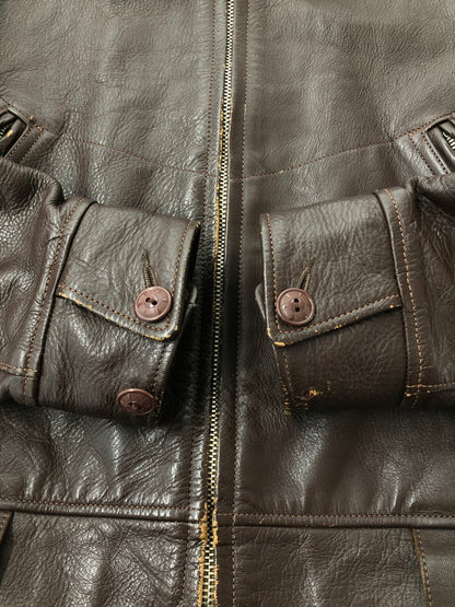 【現状渡し品】【メンズ】 TOYS MCCOYトイズマッコイ MCHILL LEATHERS SINGLE RIDERS JACKET 10128354 マックヒルレザー シングル ライダースジャケット アウター 145-260525-ki-03-tagh サイズ：40 カラー：ブラウン 万代Net店