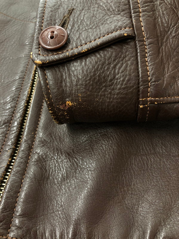 【現状渡し品】【メンズ】 TOYS MCCOYトイズマッコイ MCHILL LEATHERS SINGLE RIDERS JACKET 10128354 マックヒルレザー シングル ライダースジャケット アウター 145-260525-ki-03-tagh サイズ：40 カラー：ブラウン 万代Net店