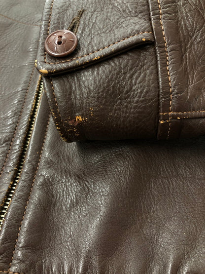 【現状渡し品】【メンズ】 TOYS MCCOYトイズマッコイ MCHILL LEATHERS SINGLE RIDERS JACKET 10128354 マックヒルレザー シングル ライダースジャケット アウター 145-260525-ki-03-tagh サイズ：40 カラー：ブラウン 万代Net店