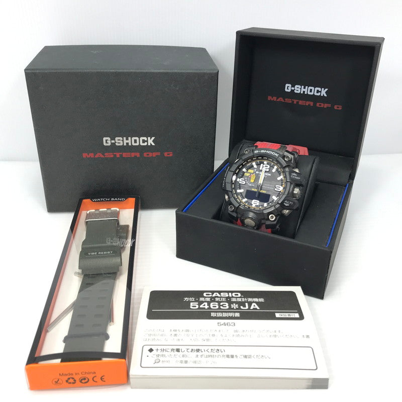 【中古品】【メンズ】 CACIO G-SHOCK ジーショック GWG-1000-1A3JF MASTER OF G - LAND MUDMASTER マッドマスター 電波ソーラー腕時計 時計 196-260522-ki-14-tagh カラー：ブラック/レッド 万代Net店