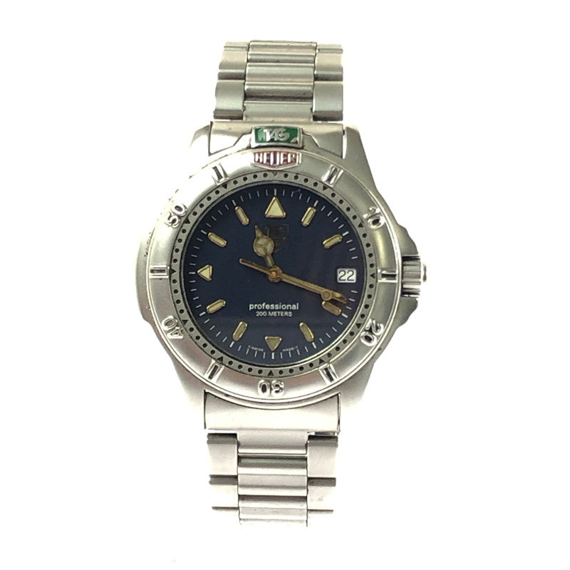 【中古品】 TAG HEUER タグホイヤー PROFESSIONAL WF1113-K0 ネイビー文字盤 アナログ クォーツ 腕時計 197-260515-ty-07-tagh カラー：シルバー 万代Net店