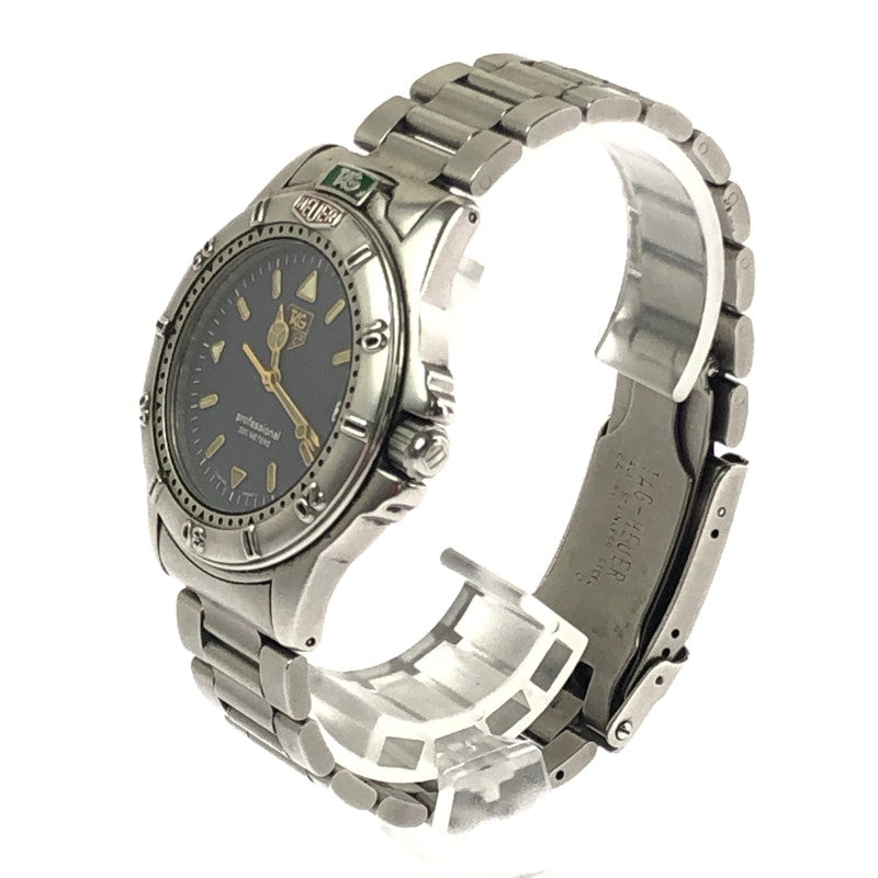 【中古品】 TAG HEUER タグホイヤー PROFESSIONAL WF1113-K0 ネイビー文字盤 アナログ クォーツ 腕時計 197-260515-ty-07-tagh カラー：シルバー 万代Net店