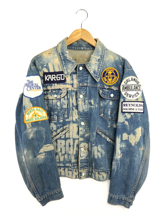 【現状渡し品】【メンズ】 VINTAGE 推定70S-80S WAPPEN DAMAGE DENIM JACKET ワッペン ダメージ デニムジャケット MAVERICKボタン ライトアウター 146-260519-na-18-tagh サイズ：サイズ不明　下記参照 カラー：インディゴ 万代Net店