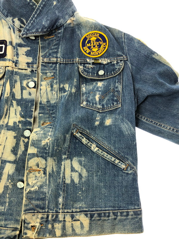 【現状渡し品】【メンズ】 VINTAGE 推定70S-80S WAPPEN DAMAGE DENIM JACKET ワッペン ダメージ デニムジャケット MAVERICKボタン ライトアウター 146-260519-na-18-tagh サイズ：サイズ不明　下記参照 カラー：インディゴ 万代Net店