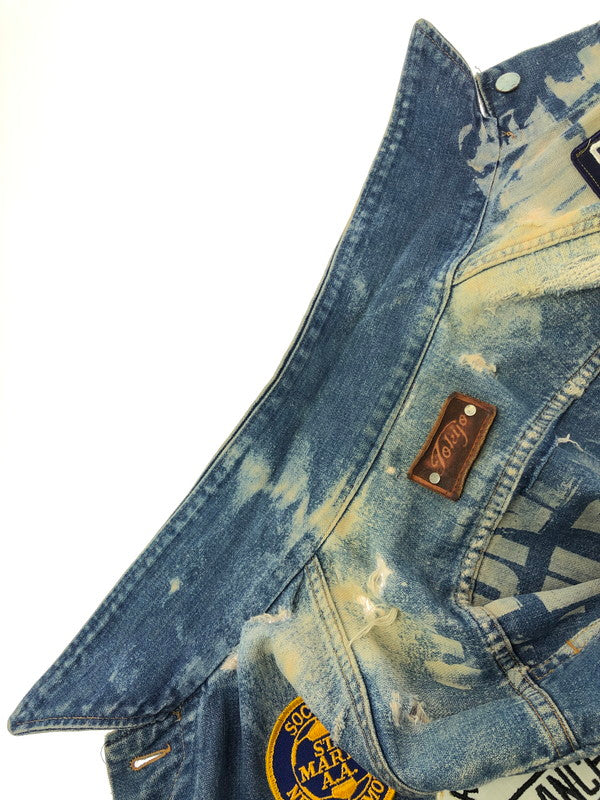 【現状渡し品】【メンズ】 VINTAGE 推定70S-80S WAPPEN DAMAGE DENIM JACKET ワッペン ダメージ デニムジャケット MAVERICKボタン ライトアウター 146-260519-na-18-tagh サイズ：サイズ不明　下記参照 カラー：インディゴ 万代Net店