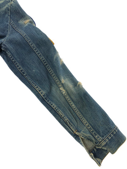 【現状渡し品】【メンズ】 VINTAGE 推定70S-80S WAPPEN DAMAGE DENIM JACKET ワッペン ダメージ デニムジャケット MAVERICKボタン ライトアウター 146-260519-na-18-tagh サイズ：サイズ不明　下記参照 カラー：インディゴ 万代Net店