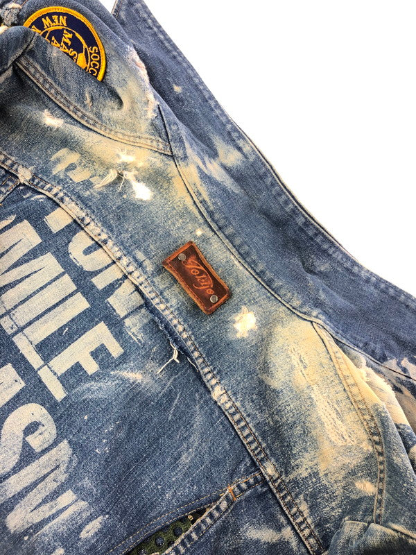 【現状渡し品】【メンズ】 VINTAGE 推定70S-80S WAPPEN DAMAGE DENIM JACKET ワッペン ダメージ デニムジャケット MAVERICKボタン ライトアウター 146-260519-na-18-tagh サイズ：サイズ不明　下記参照 カラー：インディゴ 万代Net店
