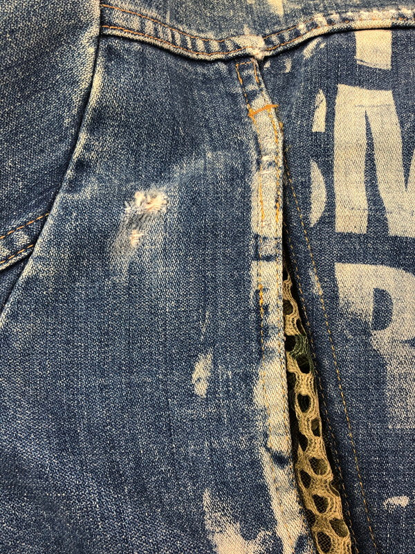 【現状渡し品】【メンズ】 VINTAGE 推定70S-80S WAPPEN DAMAGE DENIM JACKET ワッペン ダメージ デニムジャケット MAVERICKボタン ライトアウター 146-260519-na-18-tagh サイズ：サイズ不明　下記参照 カラー：インディゴ 万代Net店