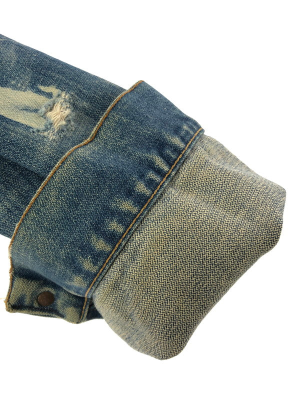 【現状渡し品】【メンズ】 VINTAGE 推定70S-80S WAPPEN DAMAGE DENIM JACKET ワッペン ダメージ デニムジャケット MAVERICKボタン ライトアウター 146-260519-na-18-tagh サイズ：サイズ不明　下記参照 カラー：インディゴ 万代Net店