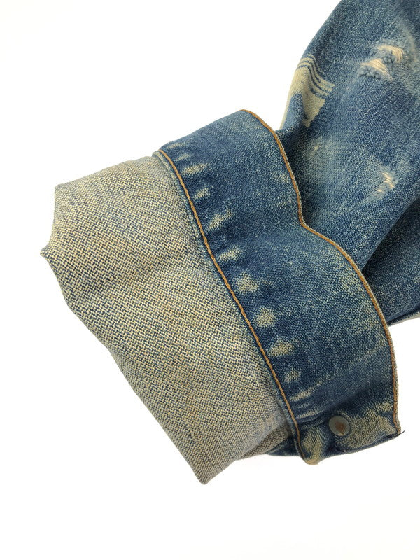 【現状渡し品】【メンズ】 VINTAGE 推定70S-80S WAPPEN DAMAGE DENIM JACKET ワッペン ダメージ デニムジャケット MAVERICKボタン ライトアウター 146-260519-na-18-tagh サイズ：サイズ不明　下記参照 カラー：インディゴ 万代Net店