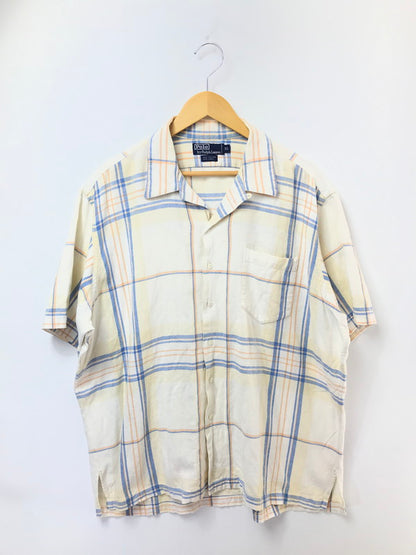 【中古品】【メンズ】 POLO RALPH LAUREN ポロ ラルフローレン 90'S S/S OPEN COLLAR CHECK SHIRT 90年代 オープンカラー チェックシャツ 半袖シャツ 146-260520-na-23-tagh サイズ：XL カラー：マルチカラー 万代Net店