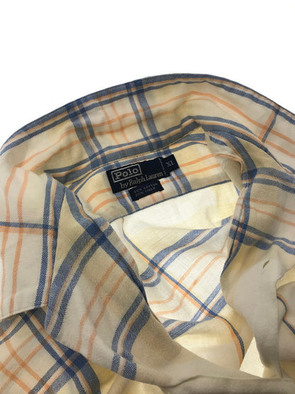 【中古品】【メンズ】 POLO RALPH LAUREN ポロ ラルフローレン 90'S S/S OPEN COLLAR CHECK SHIRT 90年代 オープンカラー チェックシャツ 半袖シャツ 146-260520-na-23-tagh サイズ：XL カラー：マルチカラー 万代Net店
