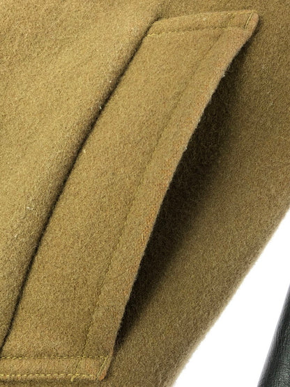 【中古品】【メンズ】 AVIREX アヴィレックス ARM LEATHER WOOL P COAT 6142173 アームレザーウールピーコート アウター 145-260823-su-04-tagh サイズ：M カラー：カーキ 万代Net店