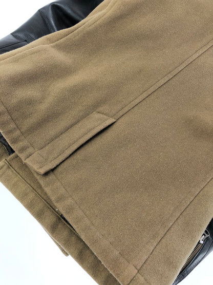 【中古品】【メンズ】 AVIREX アヴィレックス ARM LEATHER WOOL P COAT 6142173 アームレザーウールピーコート アウター 145-260823-su-04-tagh サイズ：M カラー：カーキ 万代Net店