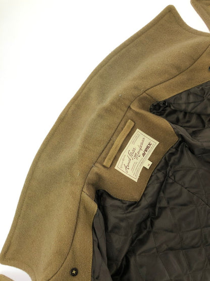 【中古品】【メンズ】 AVIREX アヴィレックス ARM LEATHER WOOL P COAT 6142173 アームレザーウールピーコート アウター 145-260823-su-04-tagh サイズ：M カラー：カーキ 万代Net店